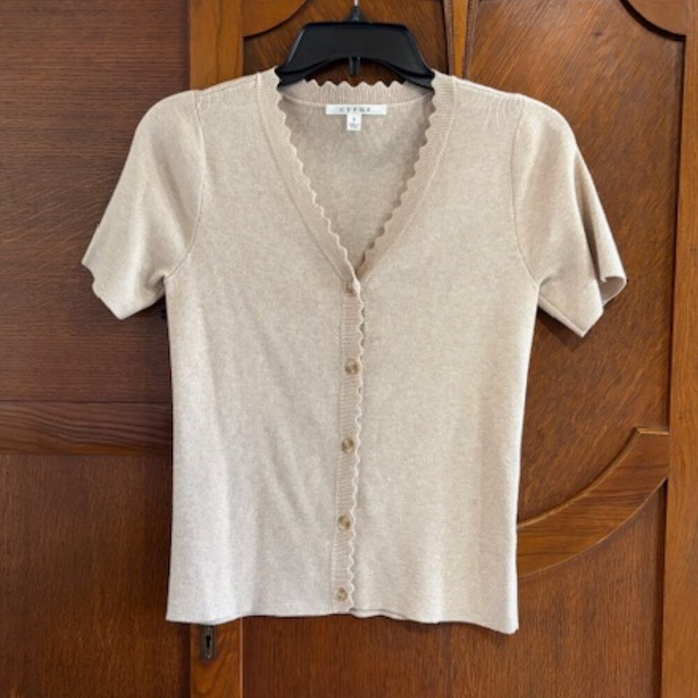 Cream short sleeved Cyrus sweater, size small